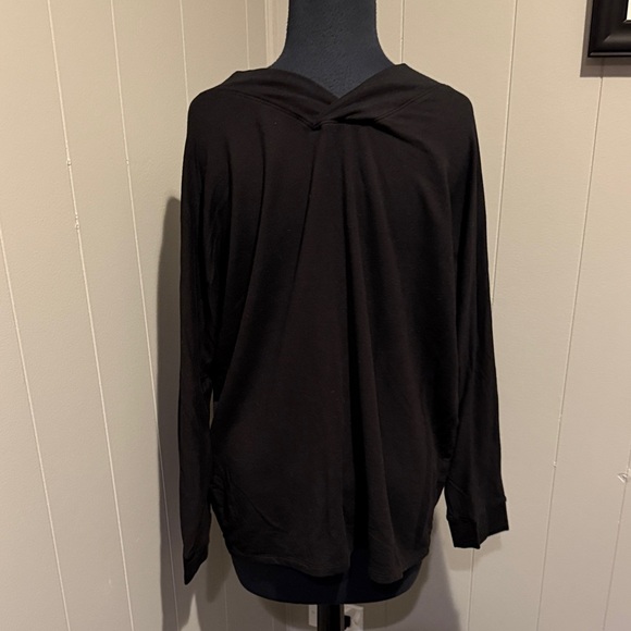 B22 Hatch Women 2 Deep V Neck Elegant Black Tunic Top Contemporary Casual Prep - Picture 4 of 6